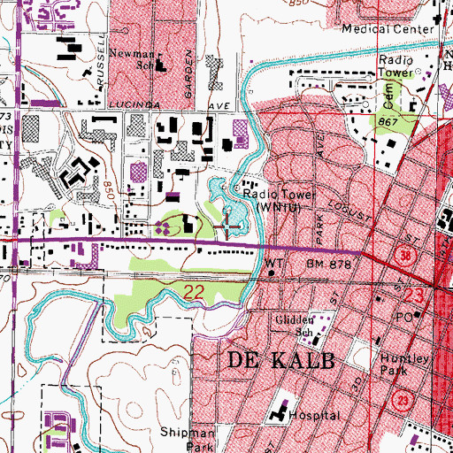 Topographic Map of East Lagoon, IL