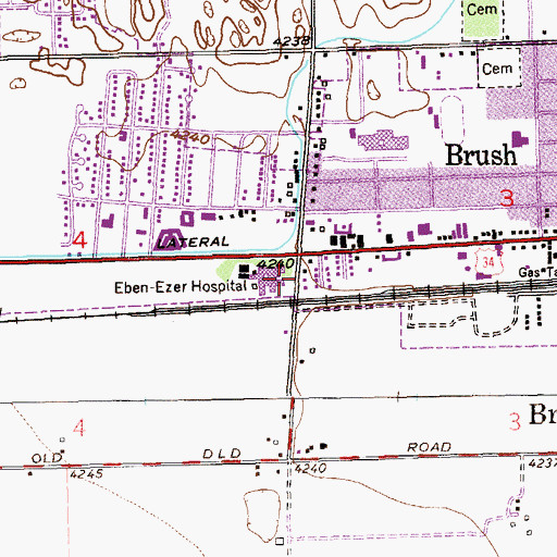 Topographic Map of Eben Ezer Lutheran Care Center, CO