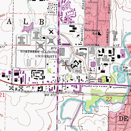 Topographic Map of Gabel Hall, IL