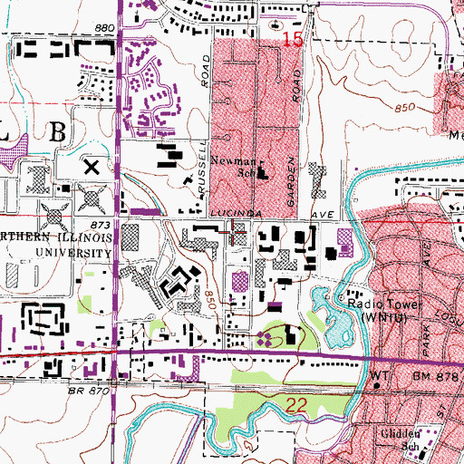 Topographic Map of Holmes Student Center, IL