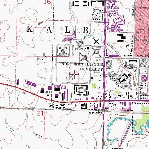 Topographic Map of Huskie Stadium, IL