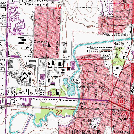 Topographic Map of Jack Olson Gallery, IL