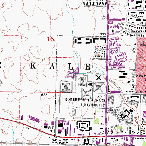 Topographic Map of Lorusso Lagoon, IL
