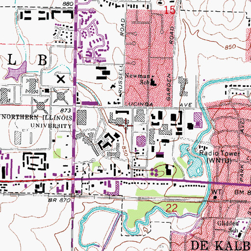 Topographic Map of Neptune East Hall, IL