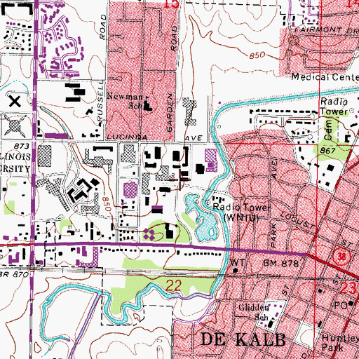 Topographic Map of Still Hall, IL