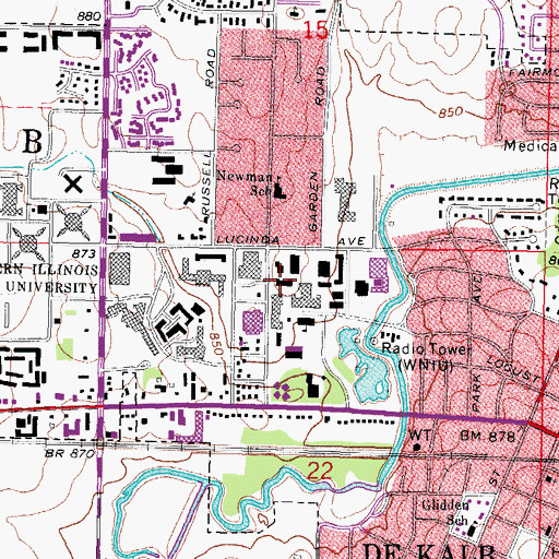 Topographic Map of Williston Hall, IL
