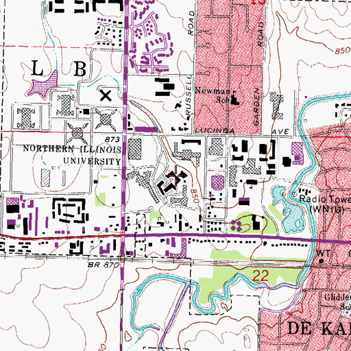 Topographic Map of Zulauf Hall, IL