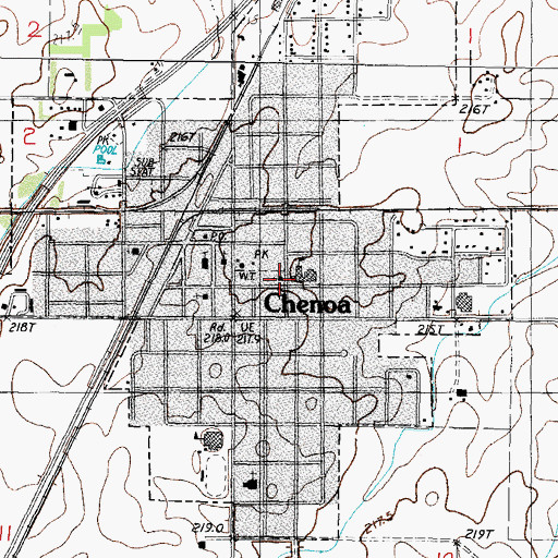 Topographic Map of Chenoa Baptist Church, IL