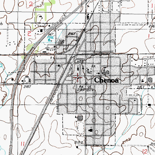 Topographic Map of Presbyterian Church of Chenoa, IL