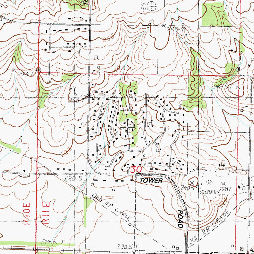 Topographic Map of Byron Hills Estates, IL
