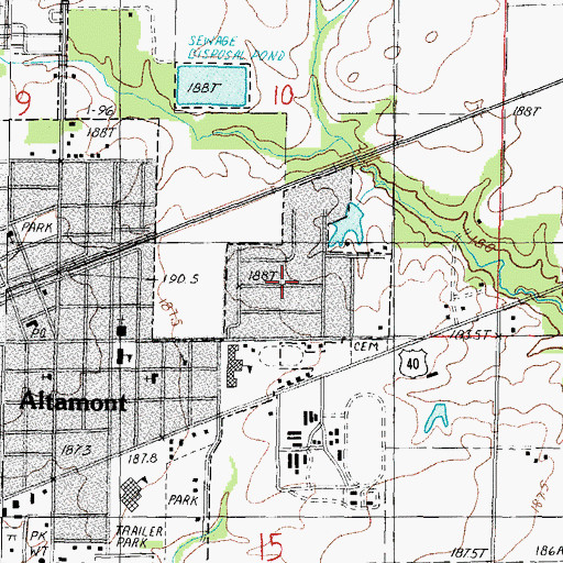 Topographic Map of East Meadows, IL