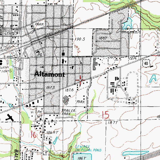 Topographic Map of First Pentacostal Church, IL