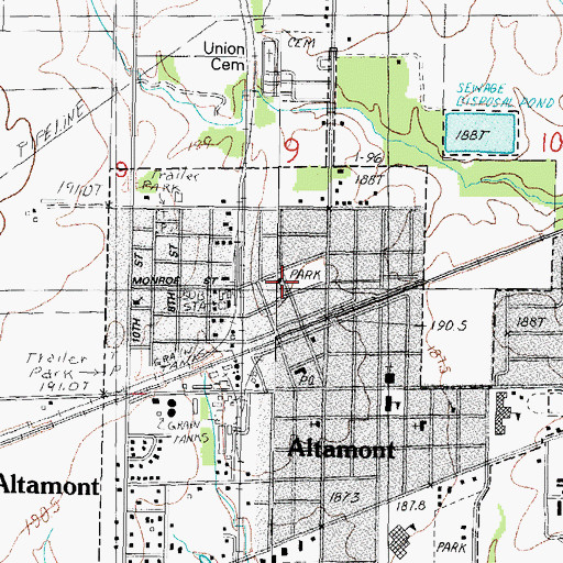 Topographic Map of First United Methodist Church, IL