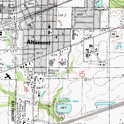 Topographic Map of Gilbert Park, IL