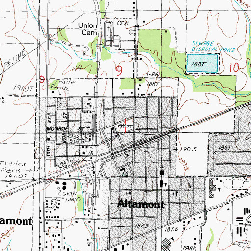 Topographic Map of Heritage Park, IL
