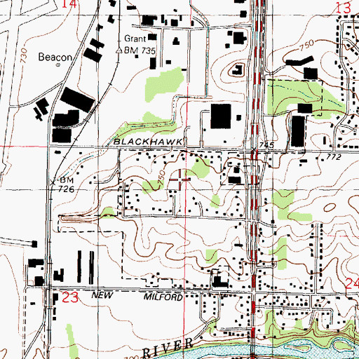 Topographic Map of Arthur L Johnson Subdivision, IL