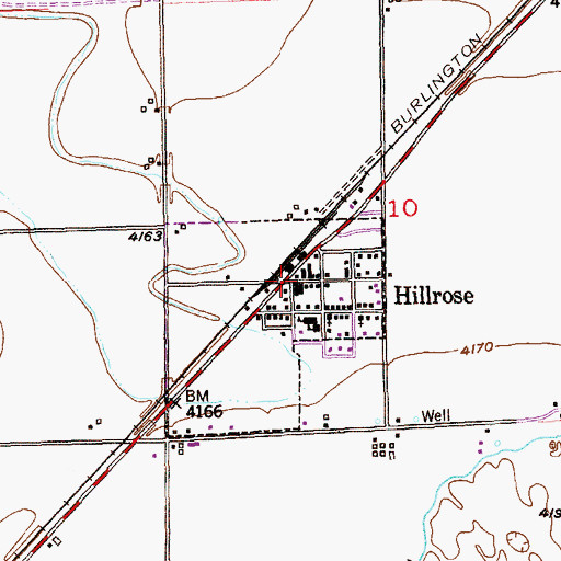Topographic Map of Hillrose, CO