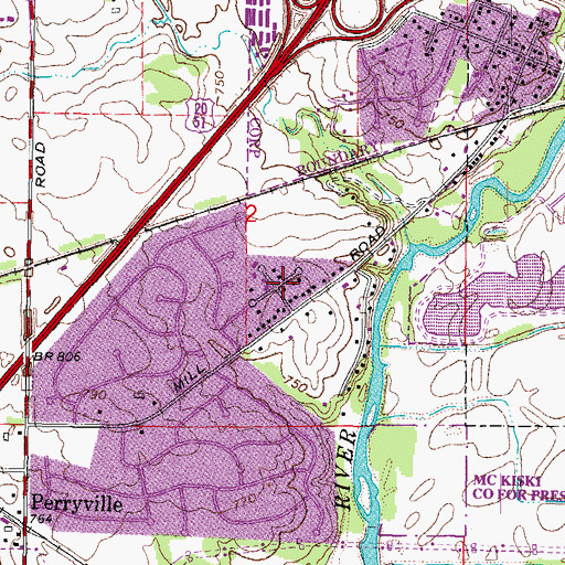 Topographic Map of Beiler Subdivision, IL