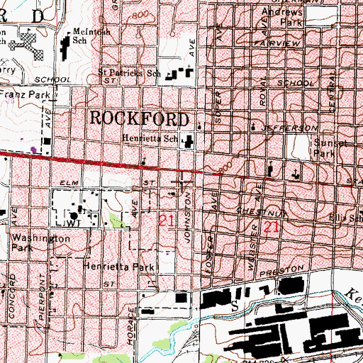 Topographic Map of Church of Christ, IL