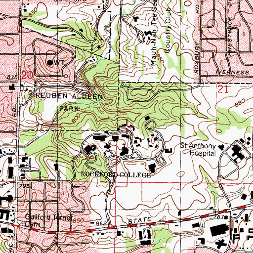 Topographic Map of Cummings Living Center, IL
