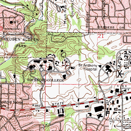 Topographic Map of Dayton Hall, IL
