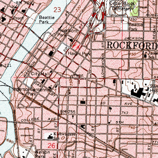 Topographic Map of Educators of Beauty, IL