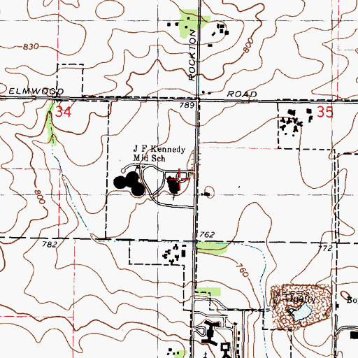 Topographic Map of Ellis Arts Academy, IL