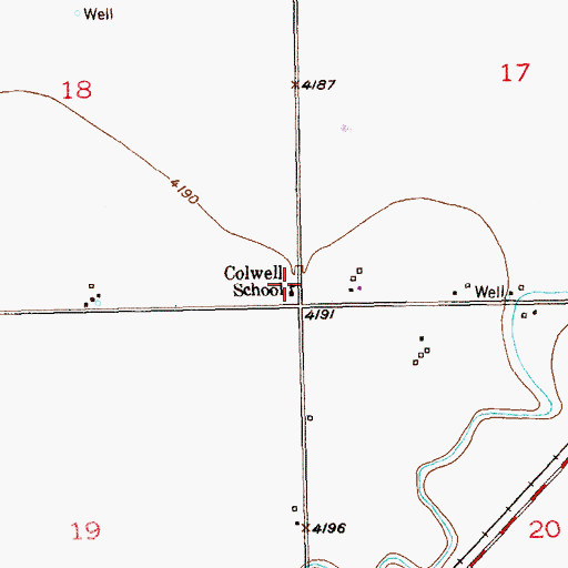 Topographic Map of Colwell School, CO