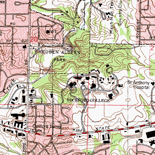 Topographic Map of Eugene and Applin Starr Science Building, IL