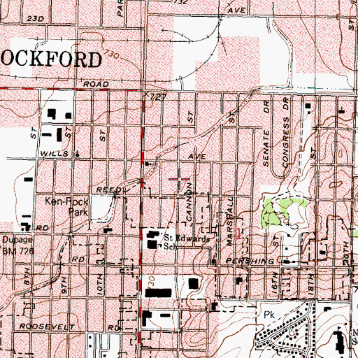 Topographic Map of Factory Addition, IL