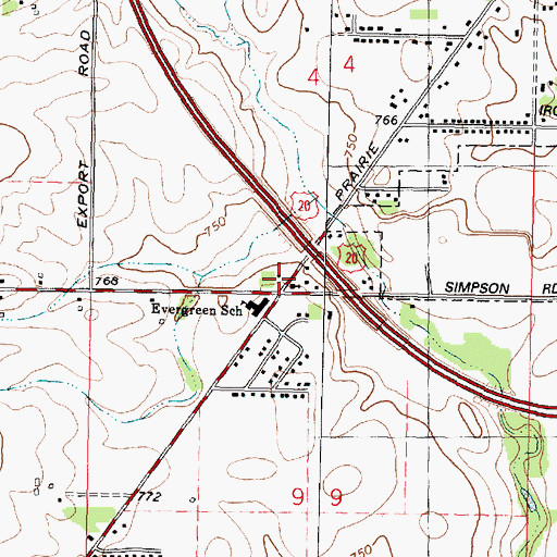 Topographic Map of Faith Academy, IL