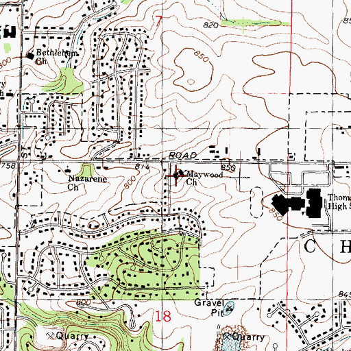 Topographic Map of Faith Tabernacle School, IL