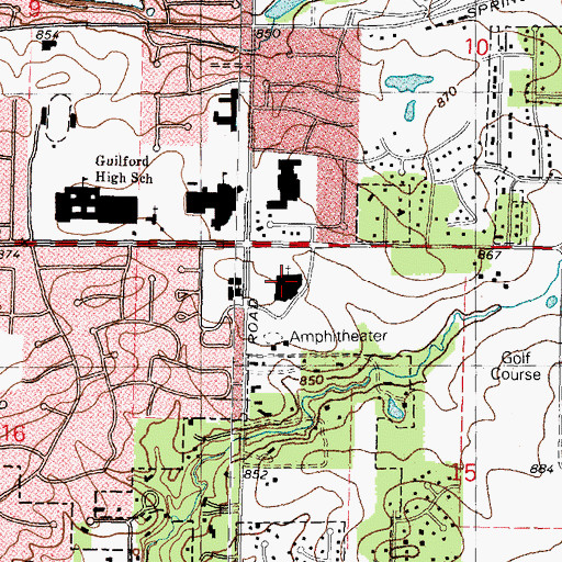 Topographic Map of First Evangelical Free Church, IL