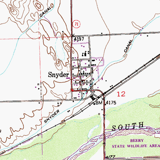 Topographic Map of Snyder, CO