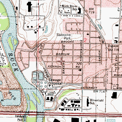Topographic Map of Grant Park, IL