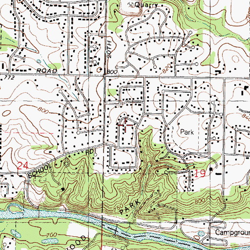 Topographic Map of Greenridge Estates, IL