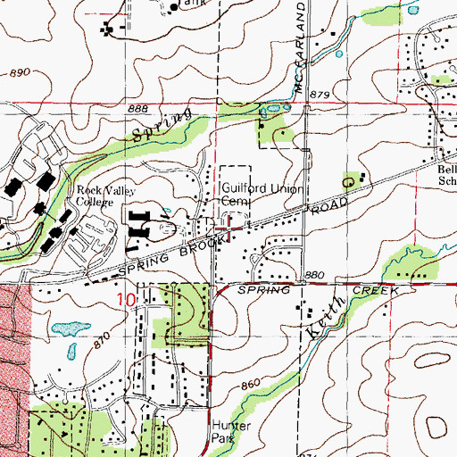 Topographic Map of Gymnastic Academy of Rockford, IL
