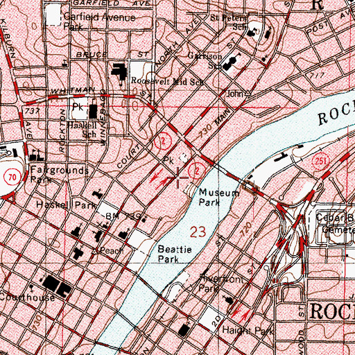 Topographic Map of Harry and Della Burpee Art Gallery, IL