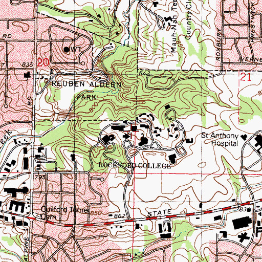 Topographic Map of Howard Colman Library, IL