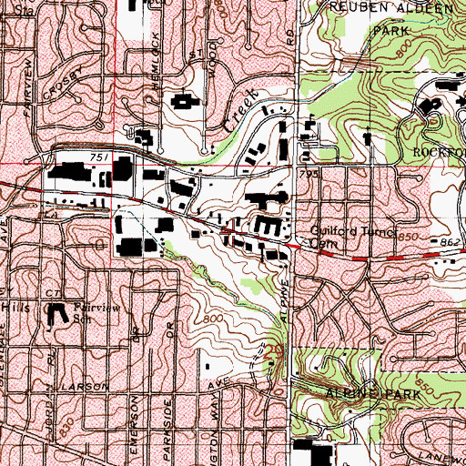 Topographic Map of Jerusalem University College, IL