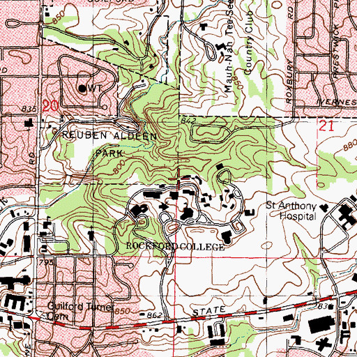 Topographic Map of Lang Center, IL