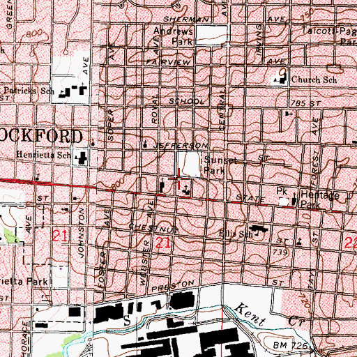 Topographic Map of Lewis Lemon Global Studies, IL