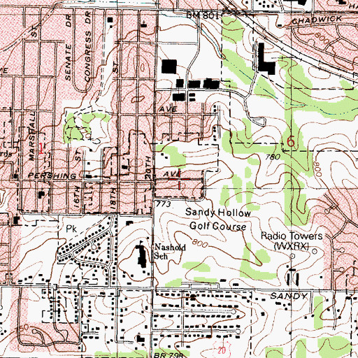 Topographic Map of Lindberg Park, IL