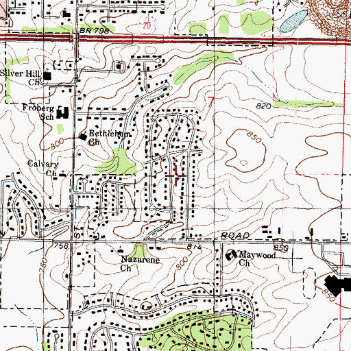 Topographic Map of Linview, IL