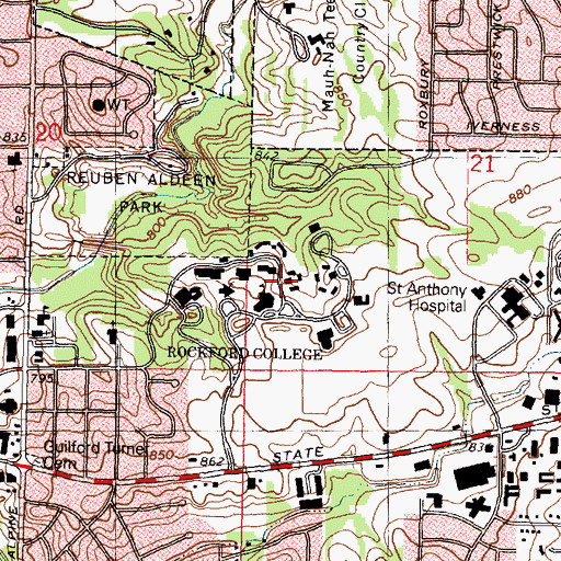 Topographic Map of Lions Den, IL