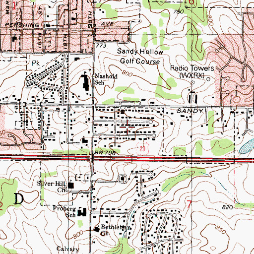 Topographic Map of Lloyd Whale Subdivision, IL