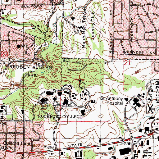 Topographic Map of Mary McGaw Hall, IL