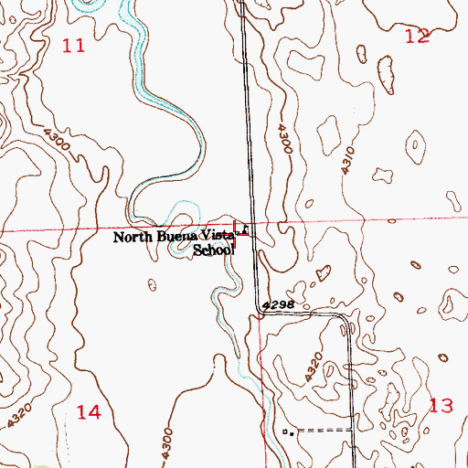 Topographic Map of North Buena Vista School, CO