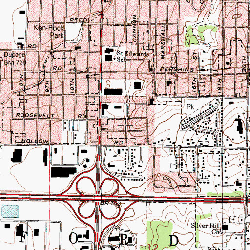 Topographic Map of Morris Kennedy Subdivision, IL