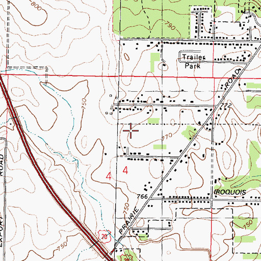 Topographic Map of Mutimer Subdivision, IL
